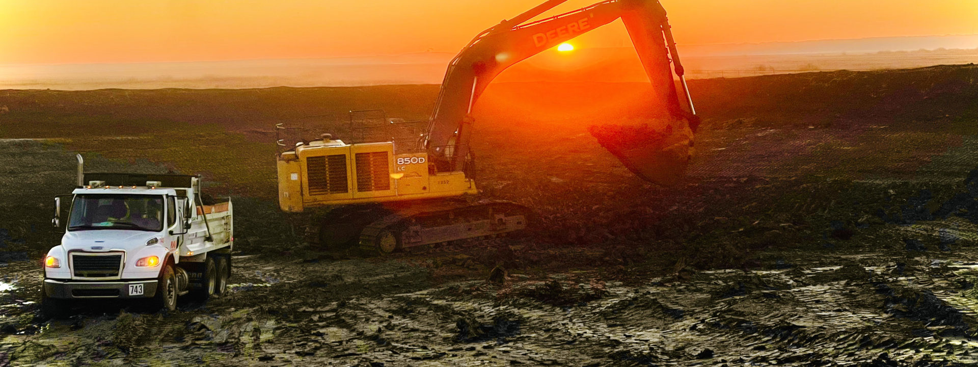 Crane and Truck at Meadowview Drive Project